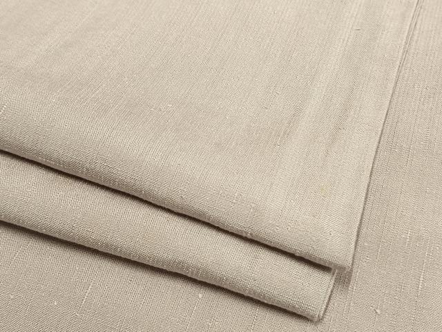 平和屋着物▽結城紬 単衣 色無地 白藤色 正絹 逸品 AAAW1569fy