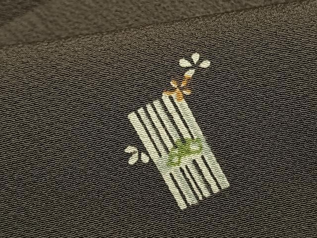 平和屋着物▽上質な小紋 単衣 色紙花文 正絹 逸品 AAAW1577fy