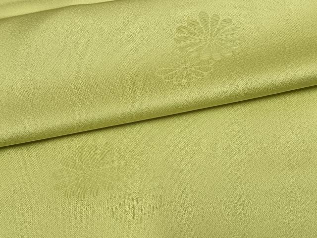 平和屋着物▽上質な色無地 単衣 舞花文 若芽色 正絹 逸品 AAAW1580fy
