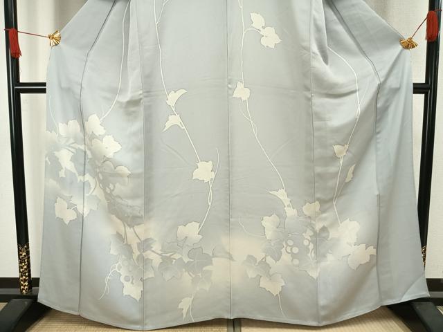 平和屋着物▽訪問着 単衣 蔦の葉文 暈し染め 正絹 逸品 AAAW1585fy