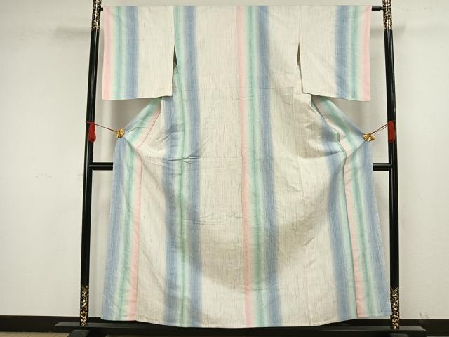 平和屋着物▽上質な紬 単衣 間道 正絹 逸品 AAAW1591fy