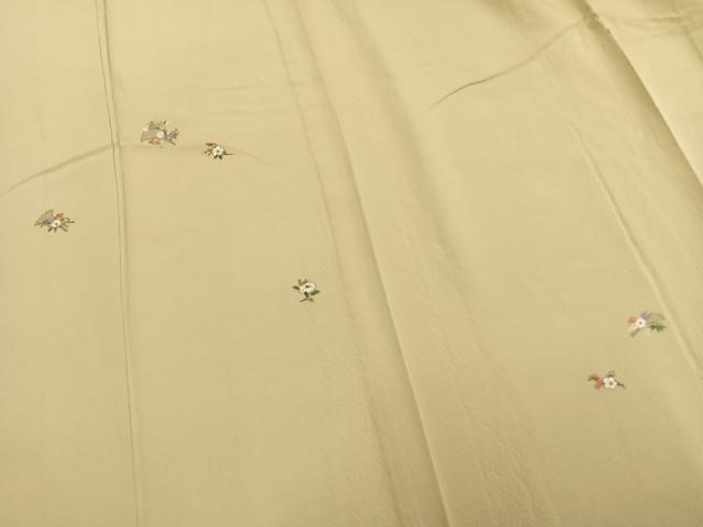 平和屋着物▽訪問着 単衣 総刺繍 草花文 金糸 正絹 逸品 AAAW1593fy