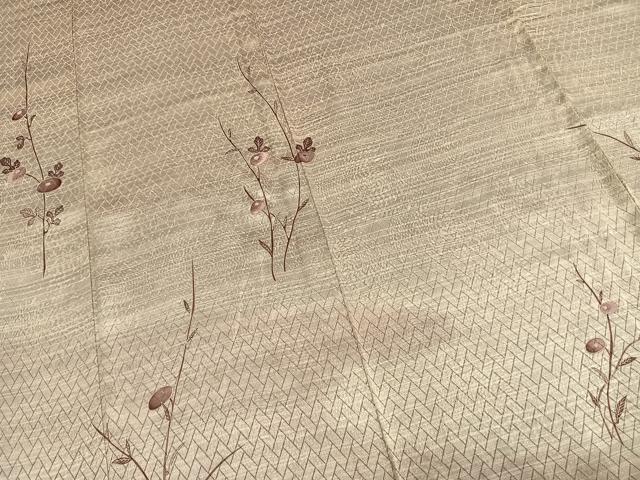 平和屋着物▽訪問着 単衣 刺繍 草花文 大丸扱い 正絹 逸品 AAAW1601fy