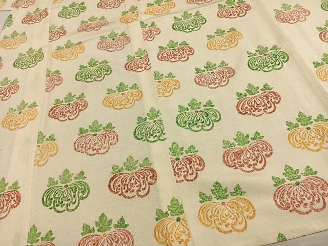 平和屋着物▽上質な小紋 単衣 草花文 鬼しぼ縮緬 正絹 逸品 AAAW1605fy