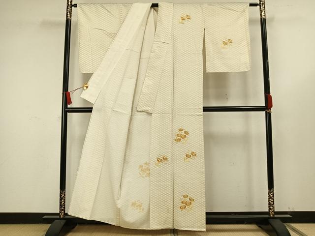 平和屋着物▽訪問着 単衣 総刺繍 橘文 金銀糸 金彩 正絹 逸品 未使用 AAAW1611fy