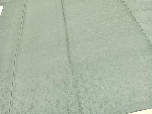 平和屋着物▽茶の湯漆 利休彩夢 色無地 単衣 草花地紋 湊鼠色 正絹 逸品 AAAW1642fy