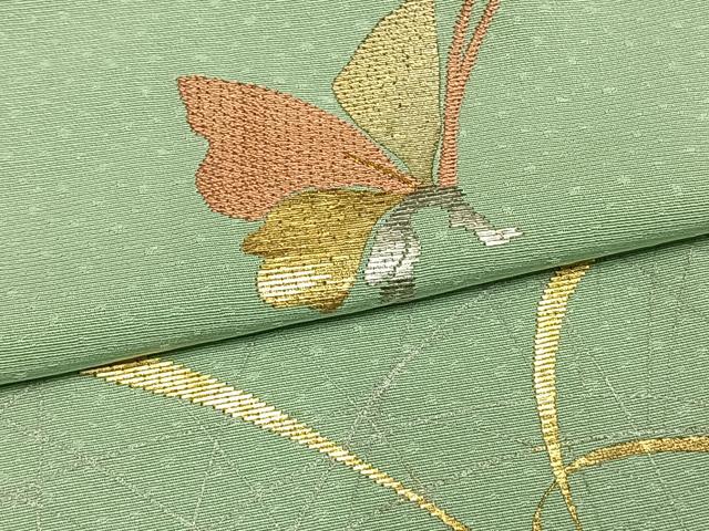 平和屋着物▽訪問着 単衣 舞蝶文 金銀彩 正絹 逸品 AAAW1647fy