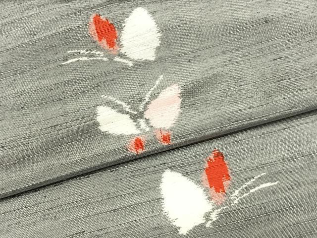 平和屋着物▽上質な紬 単衣 舞蝶文 正絹 逸品 AAAW1674fy