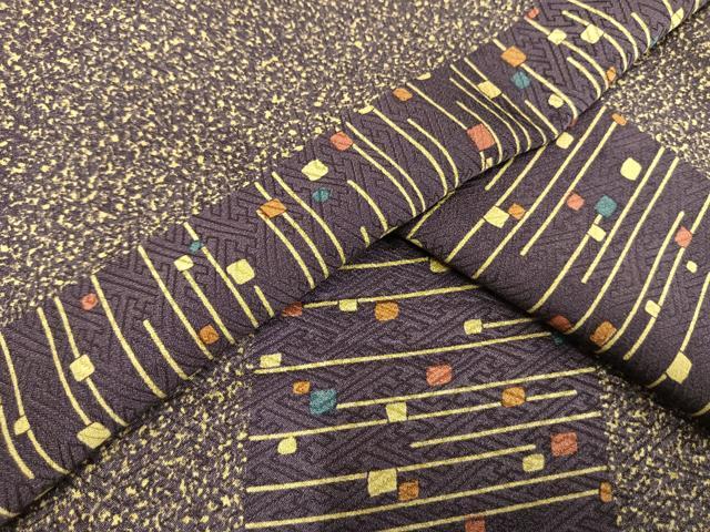 平和屋着物▽上質な小紋 単衣 間道 正絹 逸品 AAAW1704fy