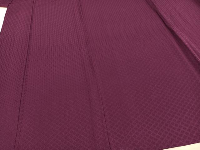 平和屋着物▽上質な色無地 単衣 割付き地紋 葡萄染色 正絹 逸品 AABJ3137ck