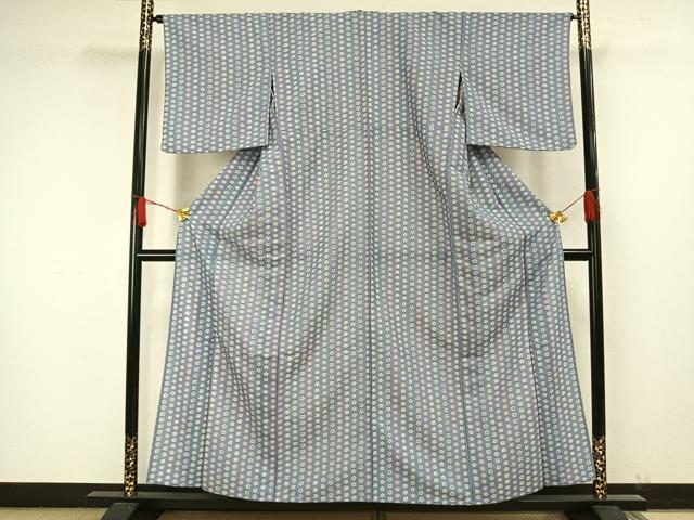 平和屋着物▽小紋 単衣 花づくし 洗える着物 AAAW1717fy