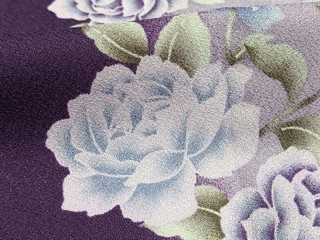 平和屋着物▽小紋 単衣 草花文 洗える着物 AAAW1718fy