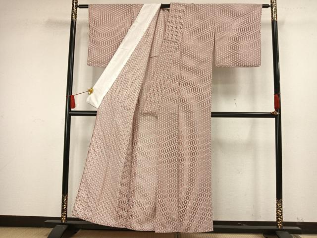 平和屋着物▽小紋 単衣 花づくし 洗える着物 AAAW1724fy