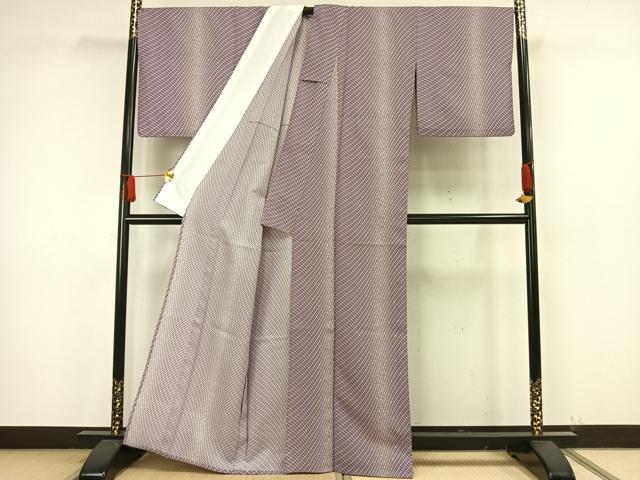 平和屋着物▽小紋 単衣 幾何学文様 洗える着物 AAAW1727fy
