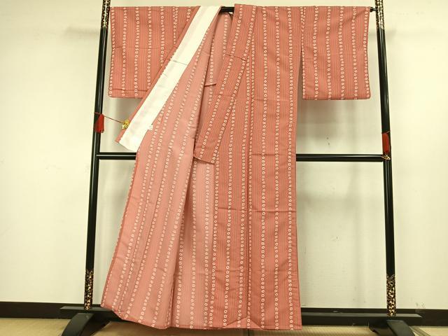 平和屋着物▽小紋 単衣 花間道 洗える着物 AAAW1728fy