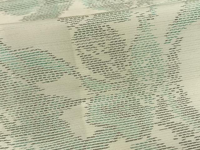 平和屋着物▽本場大島紬 単衣 白大島 草花文 正絹 逸品 AAAW1731fy