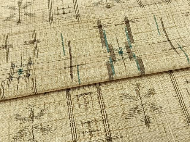 平和屋着物▽上質な紬 単衣 琉球絣文様 正絹 逸品 AAAW1732fy