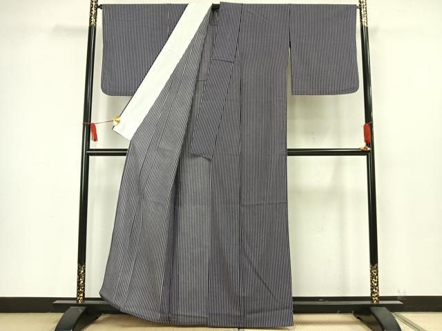 平和屋着物▽小紋 単衣 縞 洗える着物 AAAW1733fy