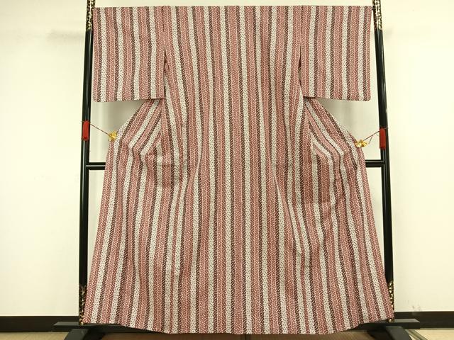 平和屋着物▽小紋 単衣 間道 洗える着物 AAAW1740fy