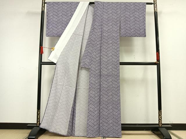 平和屋着物▽小紋 単衣 檜垣文 洗える着物 AAAW1741fy