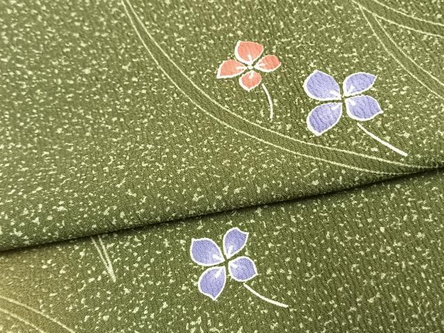平和屋着物▽小紋 単衣 舞花文 暈し染め 洗える着物 AAAW1747fy