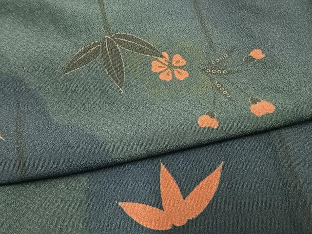 平和屋着物▽小紋 単衣 草花文 洗える着物 未使用 AAAW1750fy