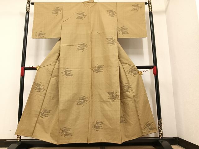 平和屋着物●上質な紬 成り物 唐辛子 正絹 逸品 未使用 AAAW1851ph