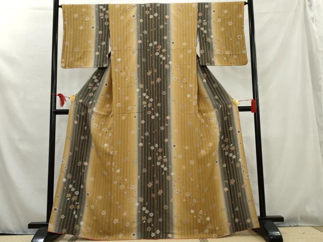 平和屋着物●上質な小紋 花間道 暈し染め 正絹 逸品 AAAW2651cs