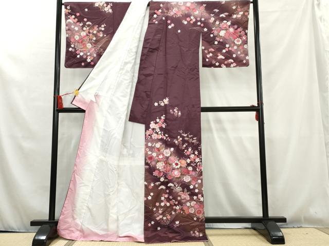 平和屋着物●H・L(アッシュエル) HENRI-LUC CHAPUIS 訪問着 立波草花文 暈し染め 洗える着物 未使用 AAAW2670cs