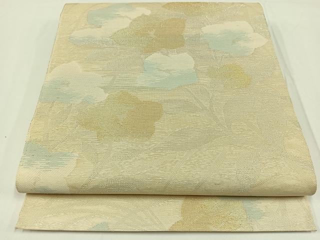 平和屋着物*夏物 六通柄本袋帯 草花文 金糸 正絹 逸品 AAAW3084jh