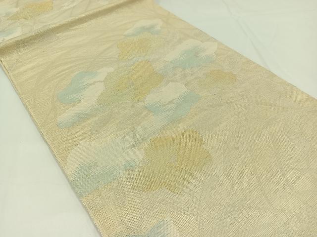 平和屋着物*夏物 六通柄本袋帯 草花文 金糸 正絹 逸品 AAAW3084jh