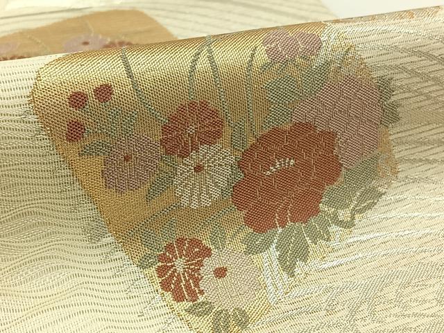 平和屋着物*夏物 六通柄袋帯 色紙花文 金銀糸 正絹 逸品 AAAW3091jh