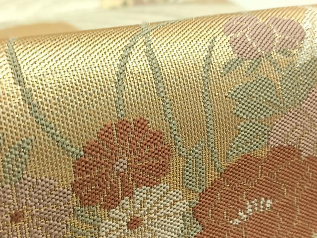 平和屋着物*夏物 六通柄袋帯 色紙花文 金銀糸 正絹 逸品 AAAW3091jh