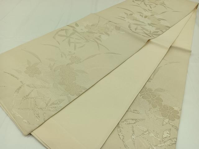 平和屋着物*夏物 六通柄袋帯 花籠文 銀糸 正絹 逸品 AAAW3094jh