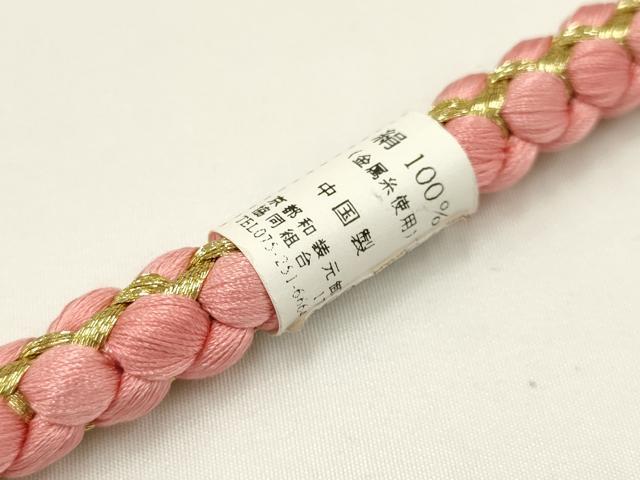 平和屋着物●和装小物 振袖用帯締め 装飾 つまみ細工 ラインストーン パール 金糸 逸品 未使用 AAAW3371ay