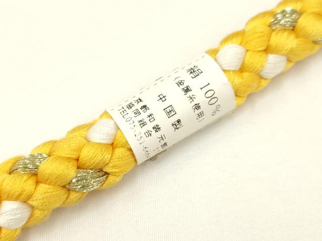 平和屋着物●和装小物 振袖用帯締め つまみ細工 ちりめん細工 ラインストーン 金糸 逸品 未使用 AAAW3391ay