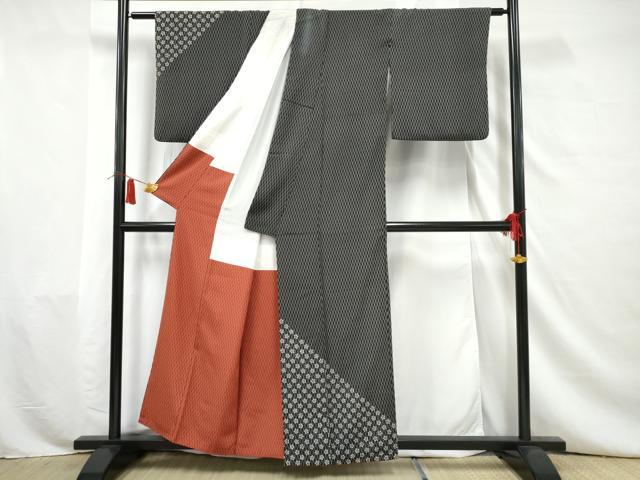 平和屋着物●染師 久保伊知郎 訪問着 江戸小紋 立涌花文 正絹 逸品 AAAW3600nf