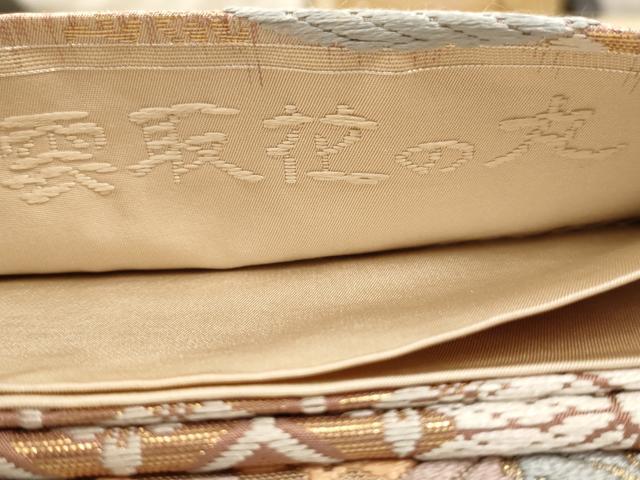 平和屋着物◎六通柄袋帯 唐織 雲取花の丸 金糸 正絹 逸品 AAAW3620dt