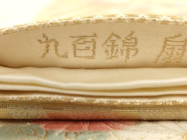 平和屋着物◎六通柄袋帯 唐織 九百錦 扇華豊麗文 金糸 正絹 逸品 AAAW3625dt