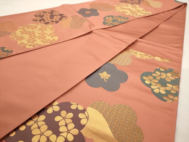 平和屋着物◎六通柄袋帯 舞花文 金糸 正絹 逸品 AAAW3668dt