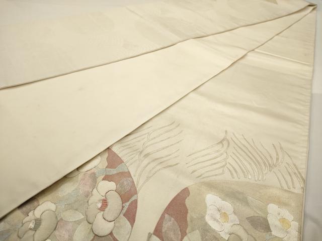 平和屋着物◎太鼓柄袋帯 駒刺繍 花鳥文 金銀彩 正絹 逸品 AAAW3672dt