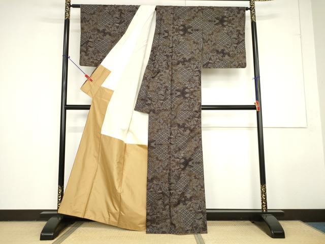 平和屋着物●本場大島紬 7マルキ 七宝草花文 正絹 逸品 AAAW3692ma