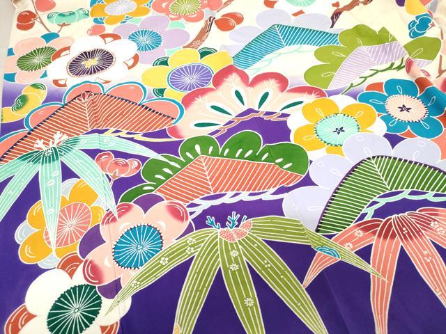平和屋着物●豪華振袖 松竹梅 暈し染め 正絹 逸品 AAAW3819ma