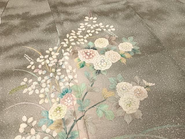 平和屋着物●訪問着 手描き 草花文 正絹 逸品 AAAW4002np