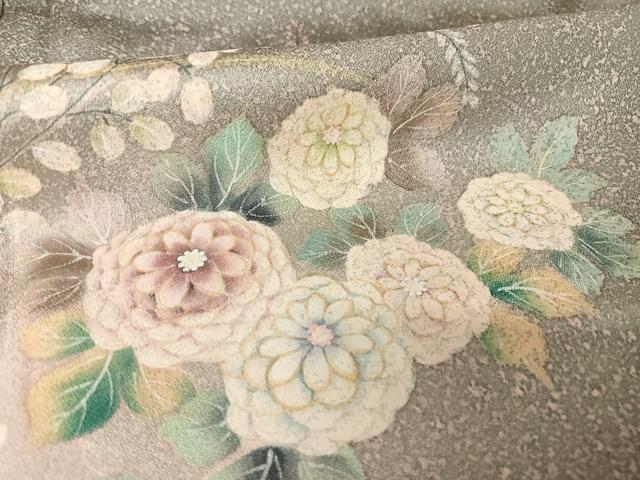 平和屋着物●訪問着 手描き 草花文 正絹 逸品 AAAW4002np