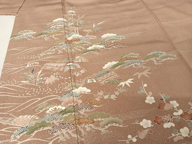 平和屋着物●訪問着 友禅 刺繍 江戸解き文様 金彩 工芸染織宮下 たとう紙付き 正絹 逸品 AAAW4007np