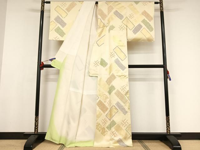 平和屋着物●訪問着 絞り 檜垣文 正絹 逸品 AAAW4013np