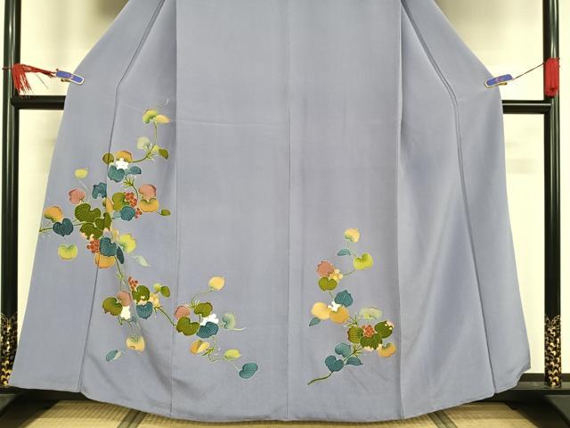 平和屋着物●訪問着 友禅 サルトリイバラ 鬼しぼ縮緬 正絹 逸品 AAAW4018np