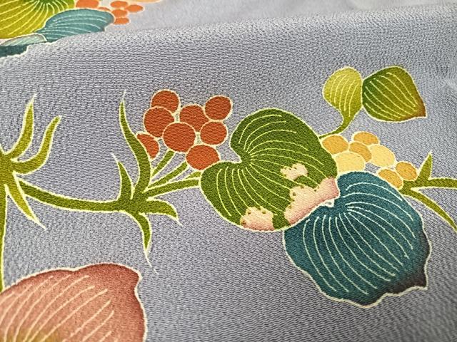 平和屋着物●訪問着 友禅 サルトリイバラ 鬼しぼ縮緬 正絹 逸品 AAAW4018np