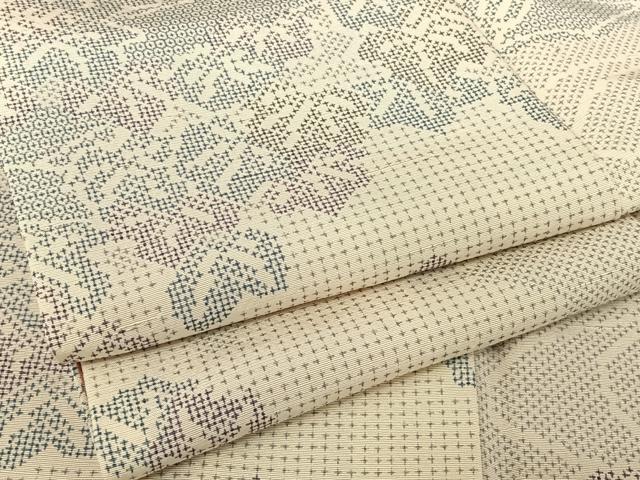 平和屋着物●上質な小紋 紬地 流水花筏 正絹 逸品 AAAW4062np